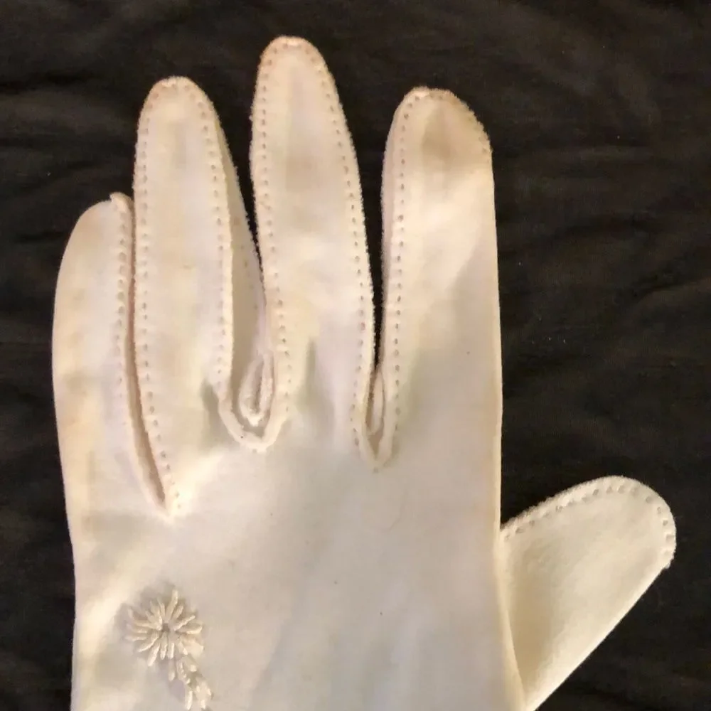 Vintage Gant Madeleine White Ladies Gloves Small